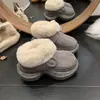 Zapatos de Algodón para Mujer de Invierno, Cálidos, con Suela Gruesa de Terciopelo, Talón Cerrado, Boca de Felpa, Tipo Chancla, Sensación de Zapatilla, Zapatos de Algodón Postparto