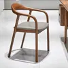 Silla de comedor de madera maciza nórdica respaldo silla simple hogar persona única silla Mette negociación estudio ocio comedor