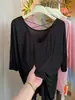 Camiseta cover-up de manga corta transpirable para el verano con protección solar para mujer, versátil con diseño de espalda hueca, corte holgado, efecto adelgazante y protección solar