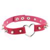 Ventas Directas de Fábrica Harajuku Collar de Cuero con Remaches de Púas para Chica Suave Corazón de Durazno Collar con Forma de Corazón Correa para el Cuello Femenina Collar Clavícula