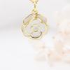 Europa y Estados Unidos collar colgante de gota de aceite de rosa chapado en oro cobre caliente Lady ins Viento joyería popular al por mayor de punto