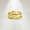 Anillo hueco de letra para hombre y mujer, plateado en plata 925, versión ancha y estrecha de gipsófila, anillo hueco de letra de pareja de moda