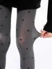 Leggings de Veludo Miu Cinza Cinza Meia-calça Jacquard Primavera e Outono Finos Anti-Puxar Leggings Externos