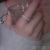 Estrela feminina zui amor ~ temperamento completo diamante fritilária letra H anel de abertura moda personalidade nicho luxo leve anel de dedo comida