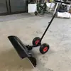 Pala de Nieve Artificial de Doble Poste con Ruedas de Acero Completo Engrosada Pala Portátil para Quitar Nieve Herramienta para Quitar Nieve
