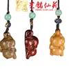 Yiming Xianyuan Talla de Sándalo Dibujo Animado Colgante Accesorios para Teléfono Móvil DIY Talla en Madera Lindo Animal Colgante Colgante para Bolsa