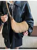 Bolso plisado transfronterizo para mujer, gran capacidad, nuevo bolso cruzado retro de nicho Otoño e Invierno 2026, bolso de hombro único tipo albóndiga para debajo del brazo