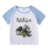 2026 Nova Roupa Infantil Verão Camiseta de Manga Curta para Meninos e Meninas, Camiseta Base Raglan, Camiseta de Meia Manga para Bebê, Top Infantil
