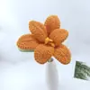 Tulipanes de Flor Abierta, Tejidos a Mano, Hilo Flores Eternas, Ramo Terminado Regalo