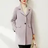 Liquidação Final, Sem Trocas ou Devoluções, Elegante Casaco de Lã Dupla Face Slim-Fit de Alta Qualidade, Casaco Curto de Lã Espinha de Peixe