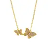 Popular Collar de Oro de Arena Vietnamita, Diseño de Moda, Pulsera de Mariposa Incrustada con Diamantes, Anillo, Juego de Aretes, Joyería de Estilo Sencillo