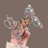 Pinza para el Cabello Elegante de Color Arcoíris Estilo Francés con Lazo de Perlas para la Parte Trasera de la Cabeza, Nueva Pinza Tiburón de Gama Alta, Moderna y Elegante