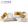 Frasco de Vidrio Esmerilado para Crema de 30G/50G con Tapa Dorada de Acrílico, Frasco para Crema Facial y Crema para Ojos, Empaque Cosmético, Frasco para Mascarilla