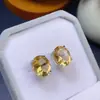 Directo de fábrica aretes de moda populares para hombre y mujer citrino natural piedra principal para dama 9x 11mm fabricantes