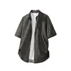 Camisa de pana con cordones teñida a cuadros estilo americano de manga larga para hombre, camisa de talla grande de alta gama, chaqueta versátil de primavera y otoño para hombre