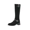 Botas MM43 Británicas 33 Talla Grande Botas de Caballero Tacón Botas de Tacón Alto Hebilla de Cinturón Nueva Hebilla Grande Comercio Exterior Grueso Mediano y Gordo Mujeres