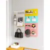 Tablero Perforado de Montaje en Pared, Estante Organizador de Entrada Sin Taladro, Estante Metálico para Escritorio, Accesorios de Pared, Estante de Exhibición y Almacenamiento