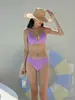 Nuevo Bikini de Dos Piezas Transfronterizo para Mujer 2025 Color Caramelo Lindo Estudiante Traje de Baño para Vacaciones en Aguas Termales Bikini