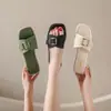 Sandalias Planas de Verano para Mujer Transfronterizas, Pantuflas de Deslizamiento de Moda, Antideslizantes, Sandalias Casuales de Playa, Transpirables y Ligeras