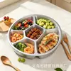 Bandeja de servir dividida transfronteriza, bandeja de cinco compartimentos, bandeja de frutas para el hogar, plato para perder peso, bandeja para preparación de alimentos, bandeja portátil dividida para dulces y nueces