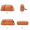 Nova bolsa de ombro de couro bovino de primeira camada moda europeia e americana bolsa para celular zíper duplo grande capacidade bolsa de mão feminina atacado