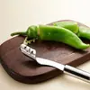 Acero Inoxidable Descorazonador de Chiles Removedor de Semillas de Pimiento Herramienta para Cavar el Centro de los Chiles Cocina Hogar Removedor de Semillas de Melón Amargo Herramienta Pequeña