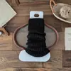 Botas e Meias para Mulheres no Outono e Inverno, Listras Verticais de Cor Sólida, Meias Arrastão de Cano Curto, Lã Tricotada, Meias Quentes para Panturrilha para Garotas Descoladas