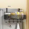 Estante de Almacenamiento Lateral para Refrigerador Estante para Suministros de Cocina Estante Colgante de Pared Lateral Multicapa para Botellas de Especias Película Adhesiva Sin Perforaciones