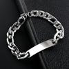 Pulsera Europea y Americana de Acero Inoxidable para Hombre de Amazon, Acero Inoxidable Estilo Simple Grabado, Pulsera de Placa Curvada Lisa al por Mayor Acero de Titanio