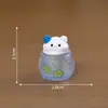 Paisaje en miniatura con lindos conejos y gatitos, vaso de hielo con temática de animales, accesorios de decoración DIY para casa de muñecas, pequeños adornos para coche o escritorio