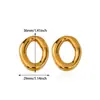 Brincos Europeus e Americanos Novo Estilo em Aço Inoxidável Banhados a Ouro 18K para Mulheres, Brincos Geométricos Exagerados em Formato de Coração de Alta Moda, Joias para Atacado