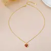 Aretes con Colgante de Corazón Marca D de Lujo Ligero, Pulsera, Collar Set para Mujer, Diseño Versátil de Moda, Cadena Clavicular de Gama Alta