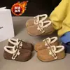 Bordado Hebilla Única Ribete de Piel Zapatos Birkenstock Mujer 2026 Invierno Nuevo Retro Calientes de Algodón con Terciopelo Botas de Nieve