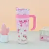 Copo térmico de grande capacidade para mulheres, aço inoxidável, design estiloso, tamanho extragrande, portátil, com canudo, adequado para uso no carro