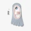 Calcetines de Yoga de Encaje de Cinco Dedos para Mujer, Calcetines Cortos, Antideslizantes Profesionales, para Fitness en Interiores, Cuerda para Saltar, Pilates, Calcetines Deportivos