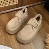 Zapatos Birkenstock de suela gruesa con forro polar Zapatos Birkenstock para mujer 2026 nuevo estilo invierno marrón cálidos sin cordones botas de nieve zapatos de algodón