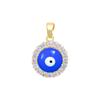 [Oro Real de Cobre] Exquisito Ojos Azules Único Nicho Exportación Transfronteriza DIY Joyería Hecha a Mano Colgante Microincrustado de Cobre y Circonio