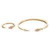 Pulseira Geométrico Minimalista com Zircônia Incrustada em Cobre 18K, Pulseira Aberta Fashion de Luxo Leve, Pulseira Geométrico com Incrustação de Cobre