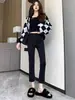 Jeans rectos negros finos de verano con abertura para mujer, cintura alta, adelgazantes, pequeños, versátiles, tipo cigarrillo, cropped