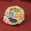 Imanes de nevera personalizados de doble flujo de arena para áreas escénicas de ciudades, recuerdos culturales y creativos, recuerdos escolares y de empresa
