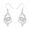 Brincos de prata esterlina Qiao Lanxuan com você no meu coração temperamento longo menina rosa brincos em forma de coração Coreano Net Red Jewelry