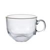 Taza de desayuno de vidrio templado transparente de una sola capa de gran capacidad engrosada linda ins leche cereal vidrio resistente al calor
