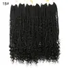 Peruca de fibra química africana Box Braids Cabelo cacheado boêmio trança de três fios trança de crochê de concubina