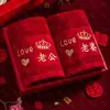 Toallas Rojas de Boda, Recuerdos de Boda para la Novia, un Par de Regalos de Agradecimiento, Nuevos Regalos de Boda para los Recién Casados, Colección de Artículos de Dote de Boda