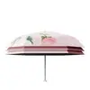 Guarda-chuva dobrável mini com padrão de pintura a óleo, plano, 40% de desconto, compacto e portátil, guarda-chuva de sol, proteção UV, guarda-chuva de sol com revestimento preto