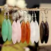 Pendientes Ovalados de Cristal Rosa de Moda Europea y Americana para Mujer, Pendientes Versátiles de Gota de Agua de Piedra Natural, Joyería para Orejas de Alta Gama Transfronteriza