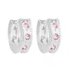 Brinco de Zircônia Branca Estilo Coreano Círculo Geométrico Simples Argola de Orelha Azul Marinho Pequeno Influenciador da Internet Brincos de Diamante Rosa Dopamina