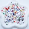 Corazón de melocotón azul y blanco porcelana amor aplicación pintado a mano diy pulsera tejida a mano collar Yiwu accesorios de joyería al por mayor