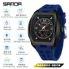 Reloj Deportivo Sanda de Doble Pantalla para Estudiantes de Secundaria, Montañismo al Aire Libre, Hora Mundial, Resistente al Agua, Cuenta Atrás, Versátil, Elegante Reloj Electrónico