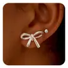 Pendientes Nuevos con Lazo Transfronterizos de Amazon, Pendientes Retro de Vacaciones Francesas, Modernos, Elegantes y Elegantes para Damas